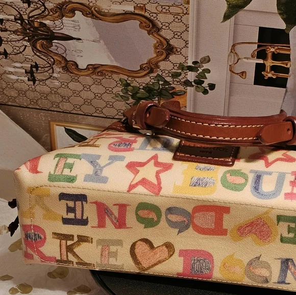 Dooney& Bourke Y2K RainbowZipper Doodle Graffiti Shoulder Bag